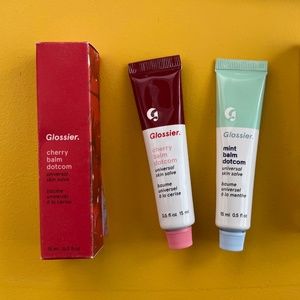 Glossier Balm Dotcom Cherry and Mint ORIGINAL FORMULA UNOPENED